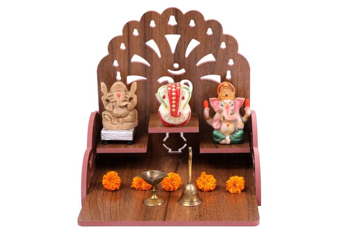 Wooden Handmade Beautiful Wooden Temple Wall Hanging And Table Top Home Temple - Image 18