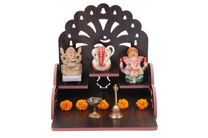 Wooden Handmade Beautiful Wooden Temple Wall Hanging And Table Top Home Temple - Image 17