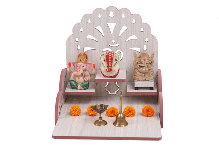 Wooden Handmade Beautiful Wooden Temple Wall Hanging And Table Top Home Temple - Image 23