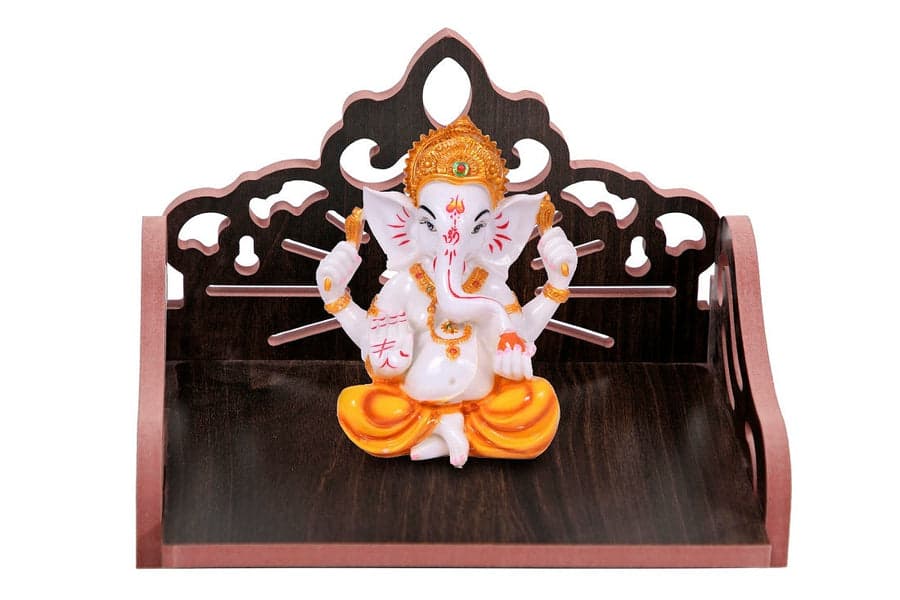 Wall Mounted Wooden Home Pooja Temple Room Items Stand Home Decor Office