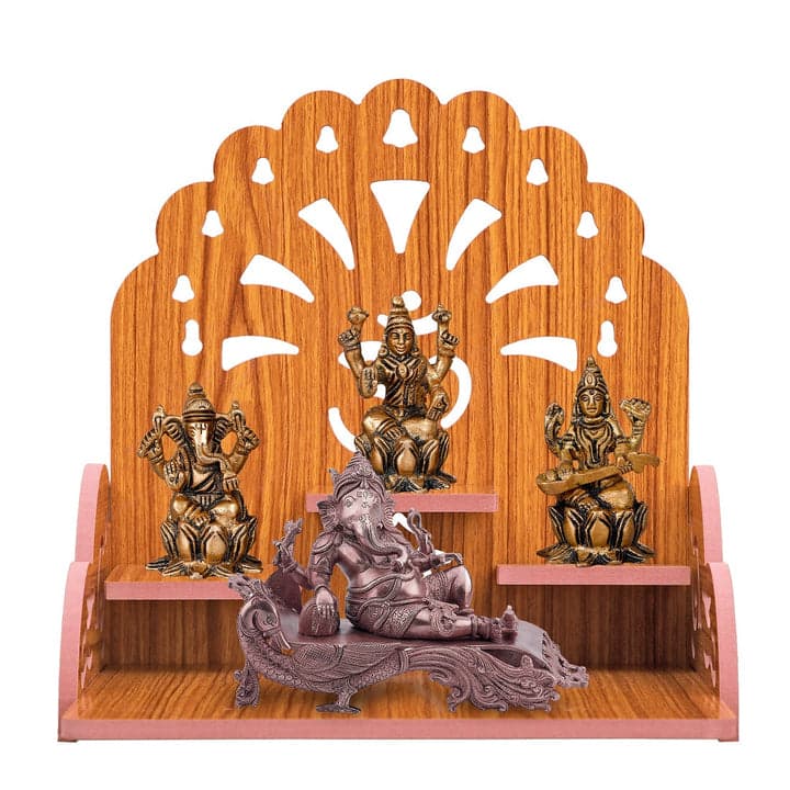 Wooden Handmade Beautiful Wooden Temple Wall Hanging And Table Top Home Temple - Image 6