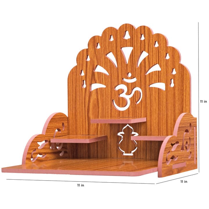 Wooden Handmade Beautiful Wooden Temple Wall Hanging And Table Top Home Temple - Image 7