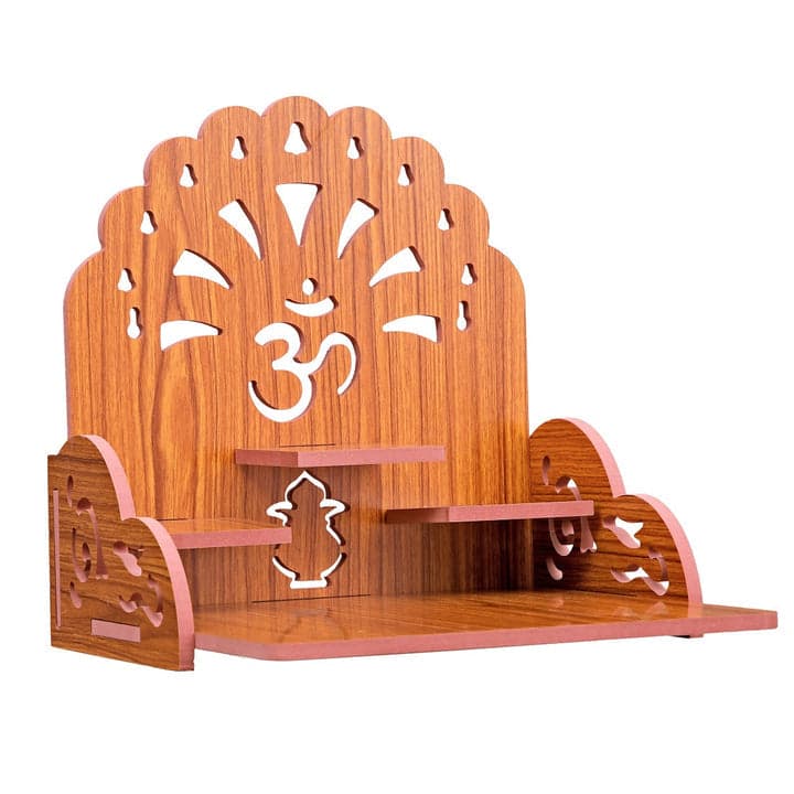 Wooden Handmade Beautiful Wooden Temple Wall Hanging And Table Top Home Temple - Image 9