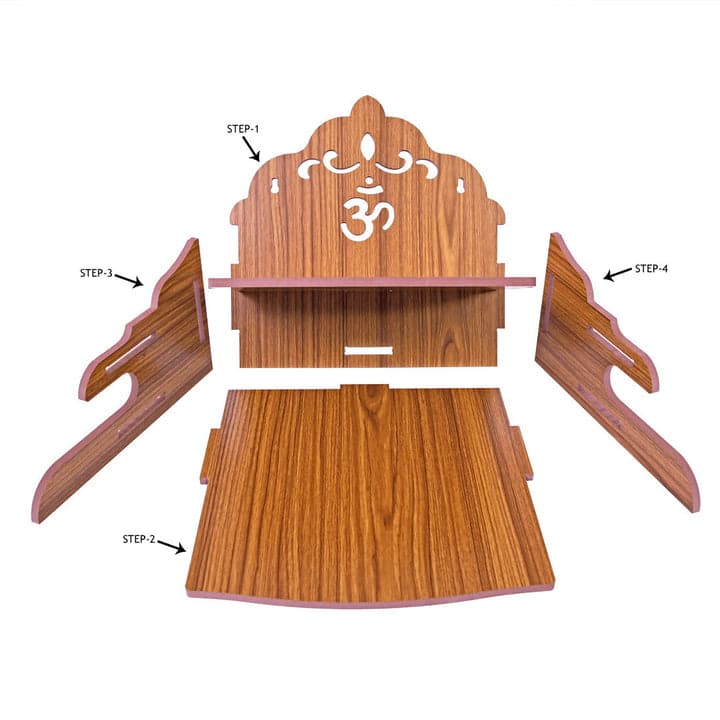 Handmade Beautiful Wooden Temple Wall Hanging And Table Top Home Temple - Image 19
