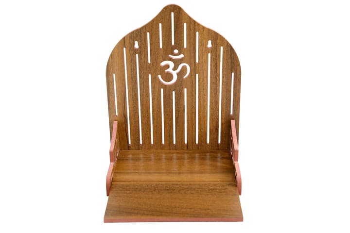 Wooden Attractive Design Om Temple ( 13 X 10 X 10 In )