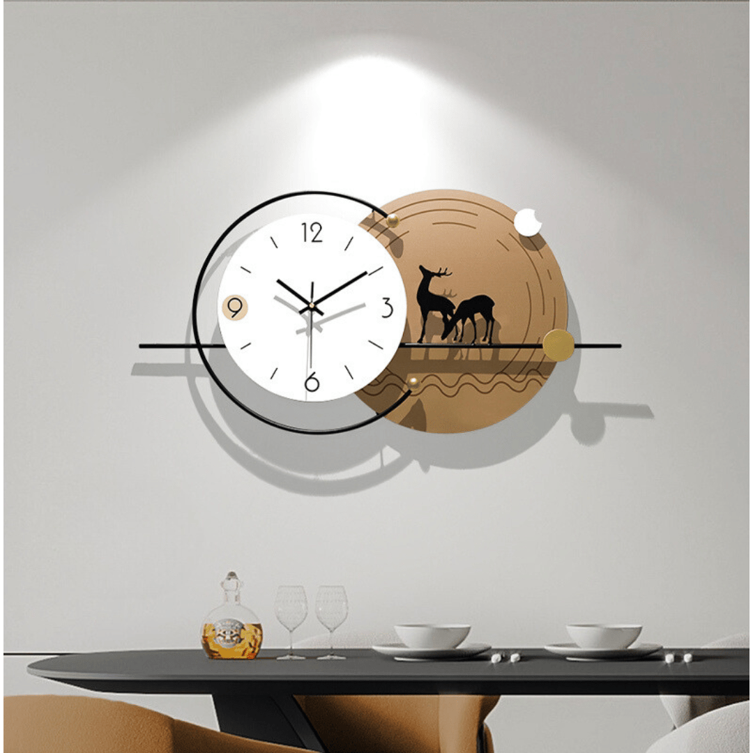 Deer Metal Wall Clock Art
