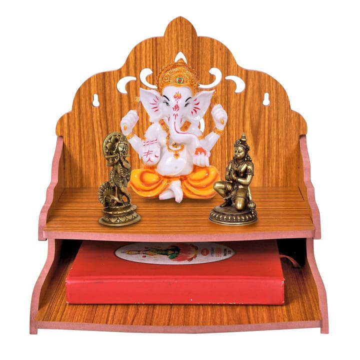 Handmade Beautiful Wooden Temple Wall Hanging And Table Top Home Temple - Image 16