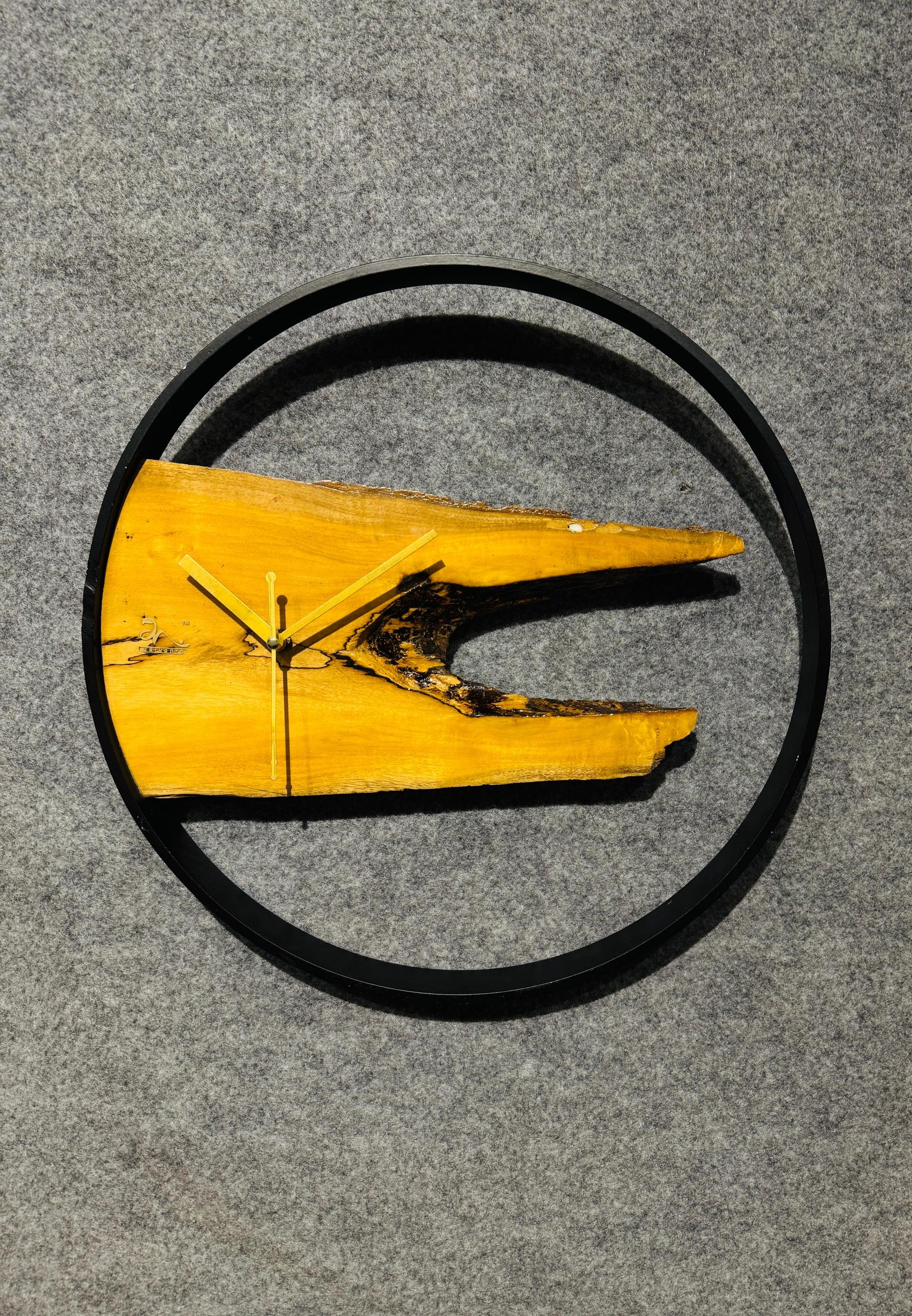 Handmade Natural Wood & Metal Frame Wall Clock - Image 21