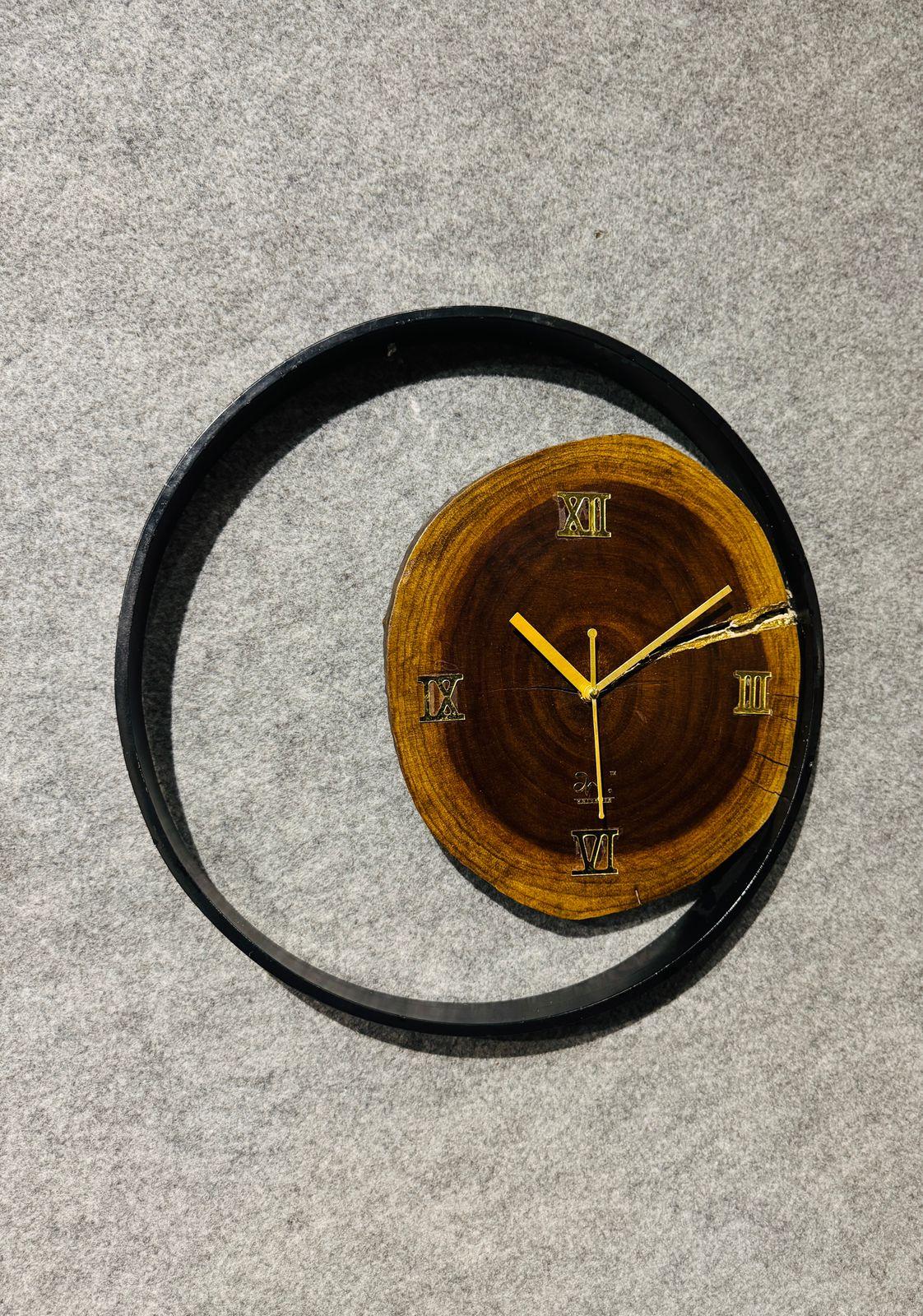 Wood And Metal Frame Wall Clock - Image 14