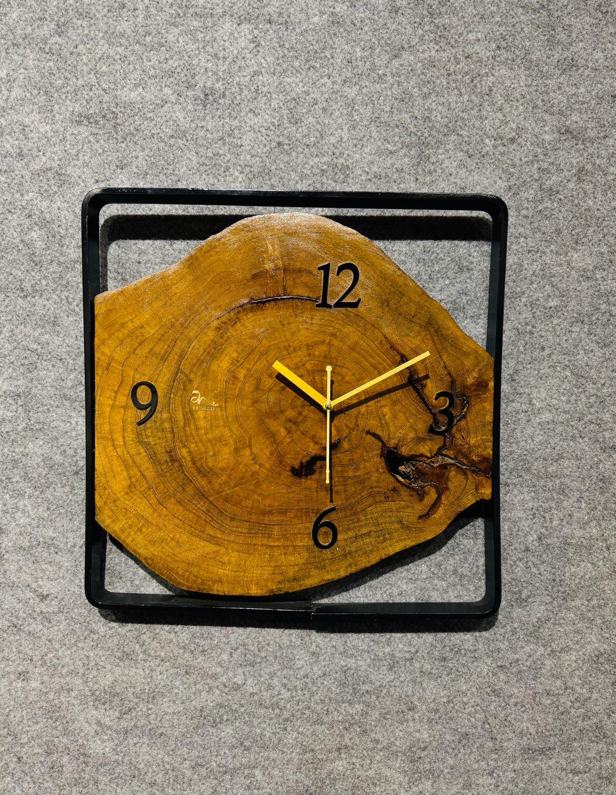 Wood And Metal Frame Wall Clock - Image 3