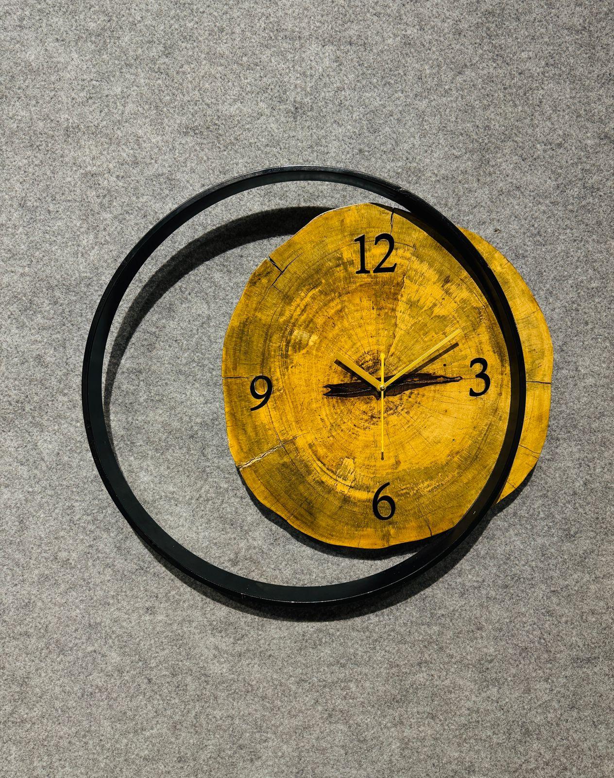 Wood And Metal Frame Wall Clock - Image 7