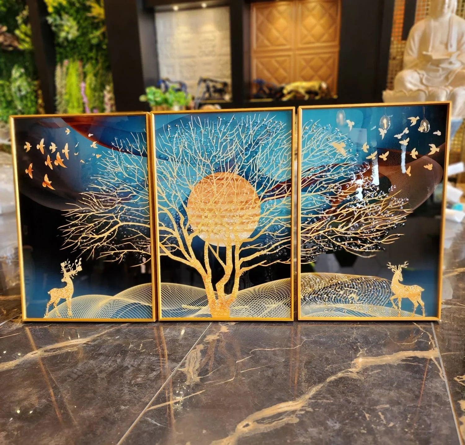 Set Of 3 Crystal Wall Decor