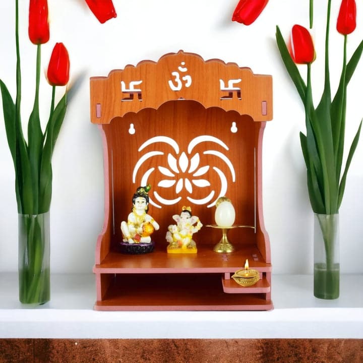 Wooden Bliss Shrine: Tranquil Spiritual Centerpiece | Temple For Home And Office | Wooden Bliss Shrine - Image 8