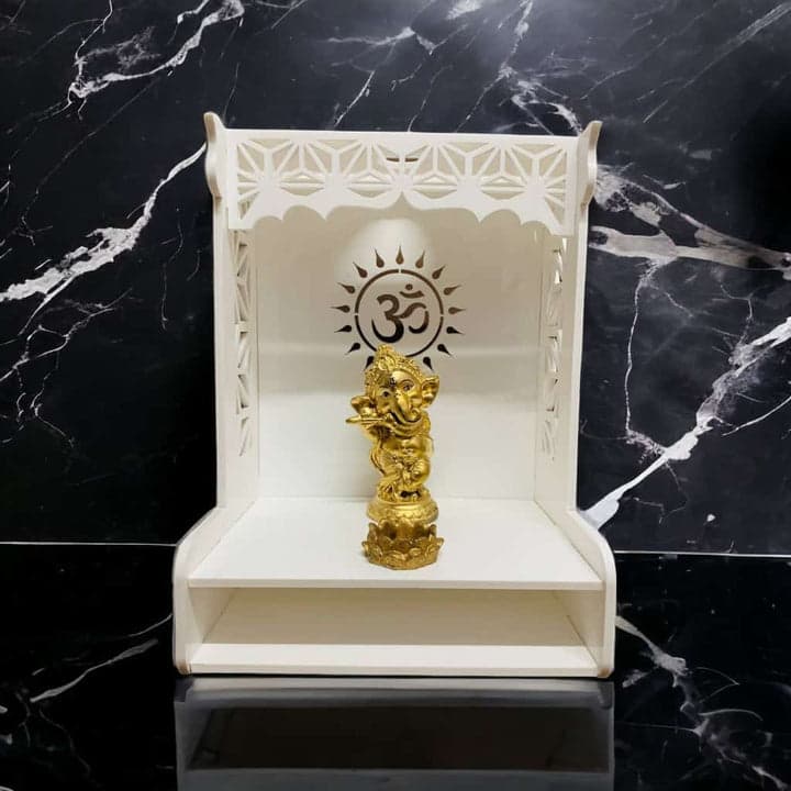 White Acrylic Om Temple: Serene Spiritual Décor