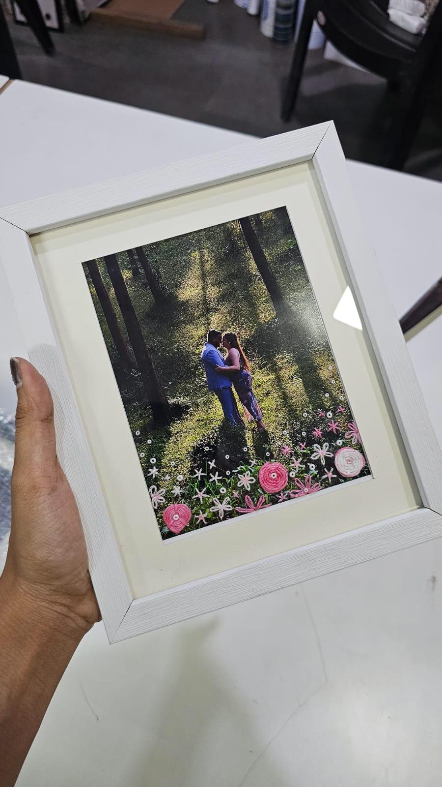 Hand-Embroidered Personalized Photo Frame – Custom Memory Art With Rare Indian Threadwork (a5/A4/A3 Sizes) - Image 9