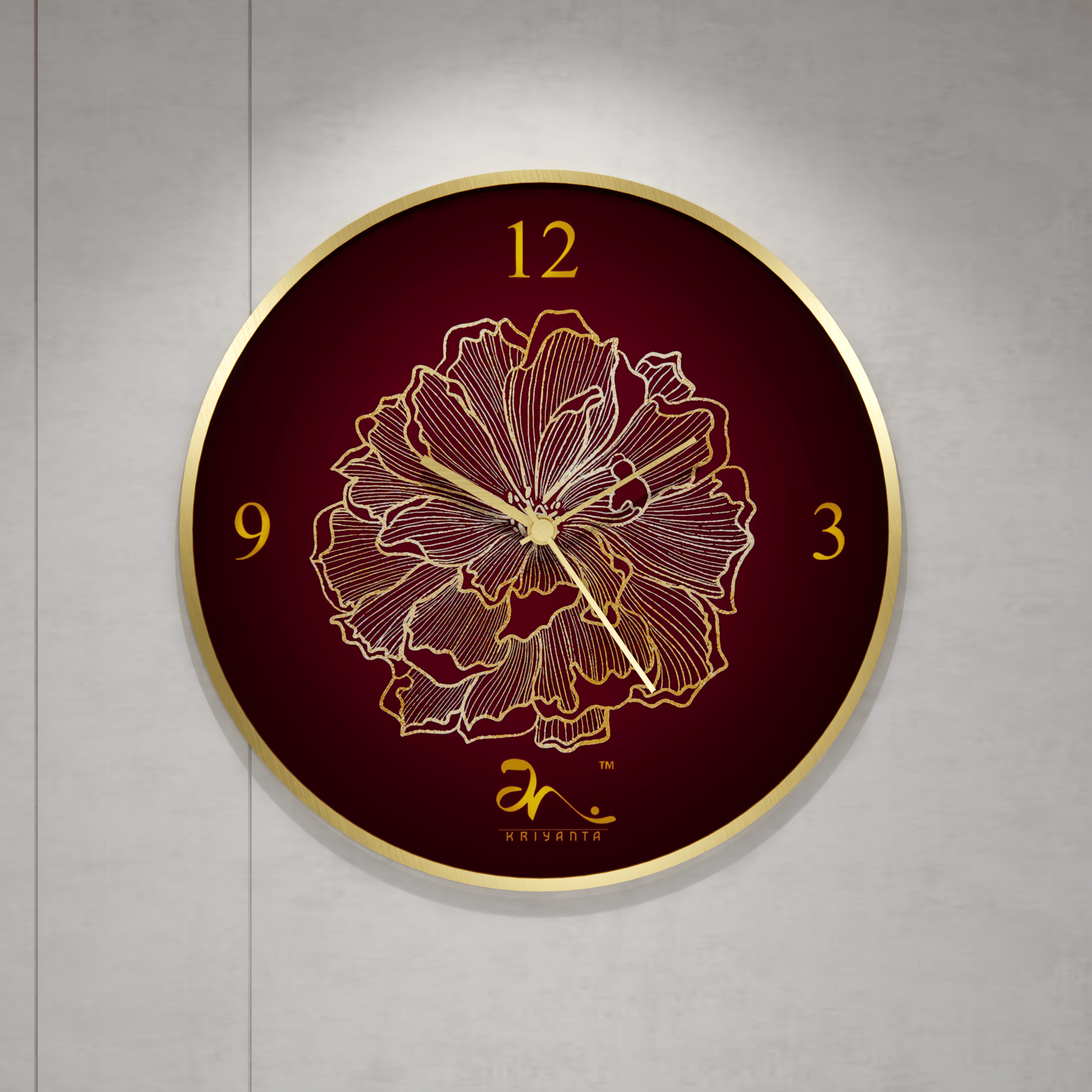 Modern Rose Wall Clock Art