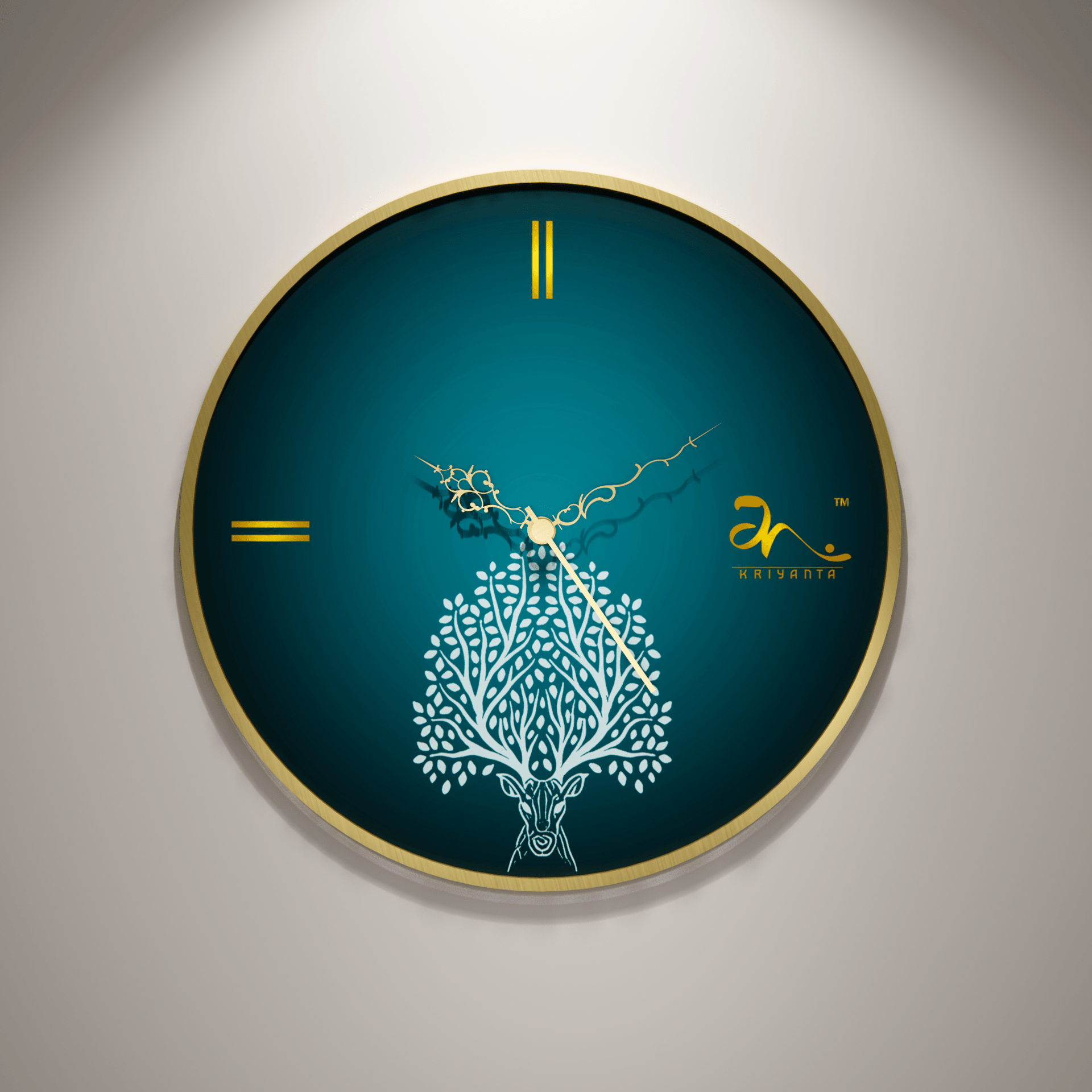 Forest Dear Moon Wall Clock Art