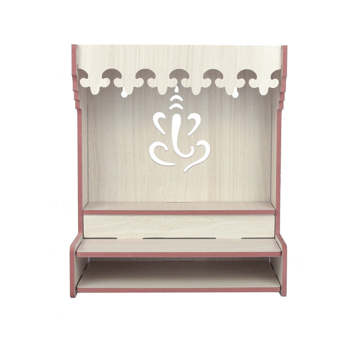 Beautiful Wooden Pooja Stand For Home, Temple For Home And Office | Puja Mandir For Home And Office Wall With Led Light