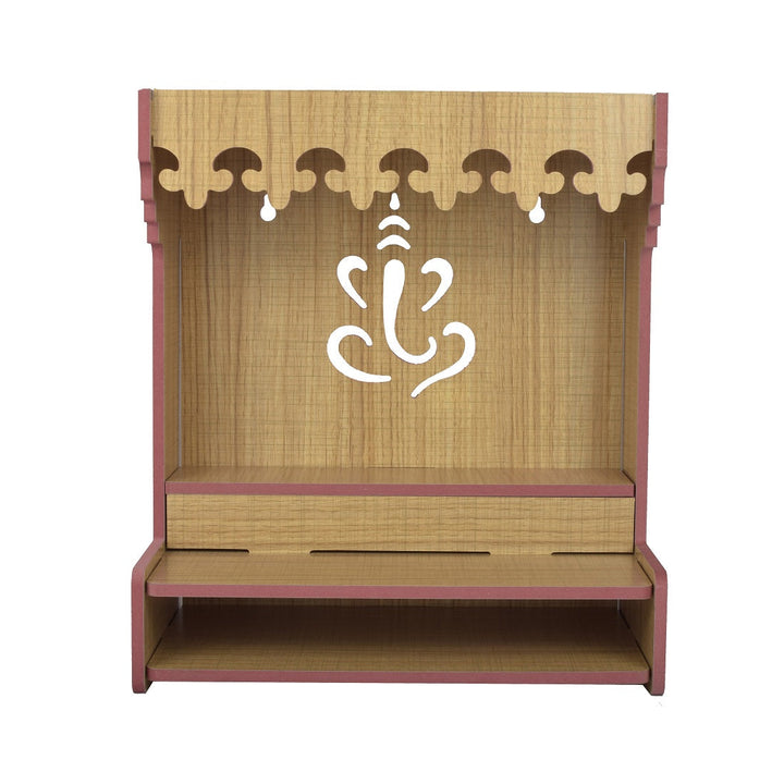 Beautiful Wooden Pooja Stand For Home, Temple For Home And Office | Puja Mandir For Home And Office Wall With Led Light