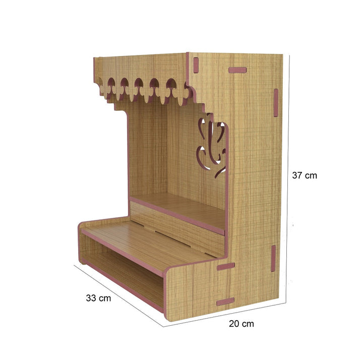 Beautiful Wooden Pooja Stand For Home, Temple For Home And Office | Puja Mandir For Home And Office Wall With Led Light