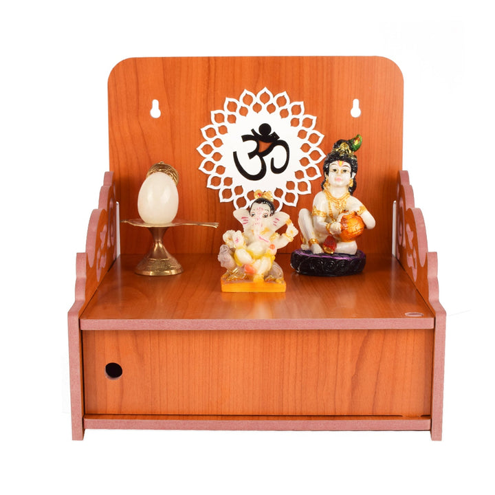 Beautiful Small Acrylic Wooden Temple For Home and office | Wall Hanging and Table top Home Mandir | Acraylic Om Design Temple | Decor Beautiful Wooden Temple with Acrylic Om Design