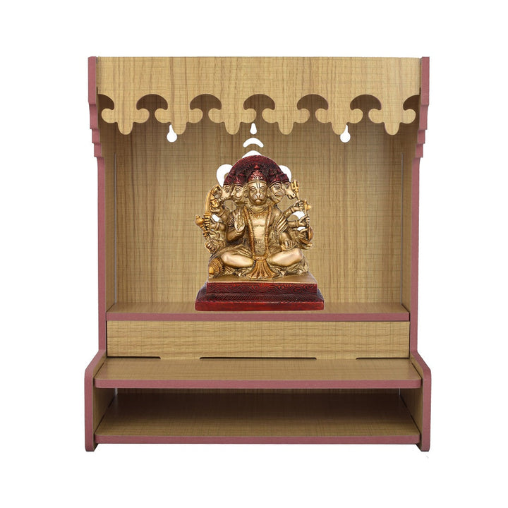 Beautiful Wooden Pooja Stand For Home, Temple For Home And Office | Puja Mandir For Home And Office Wall With Led Light