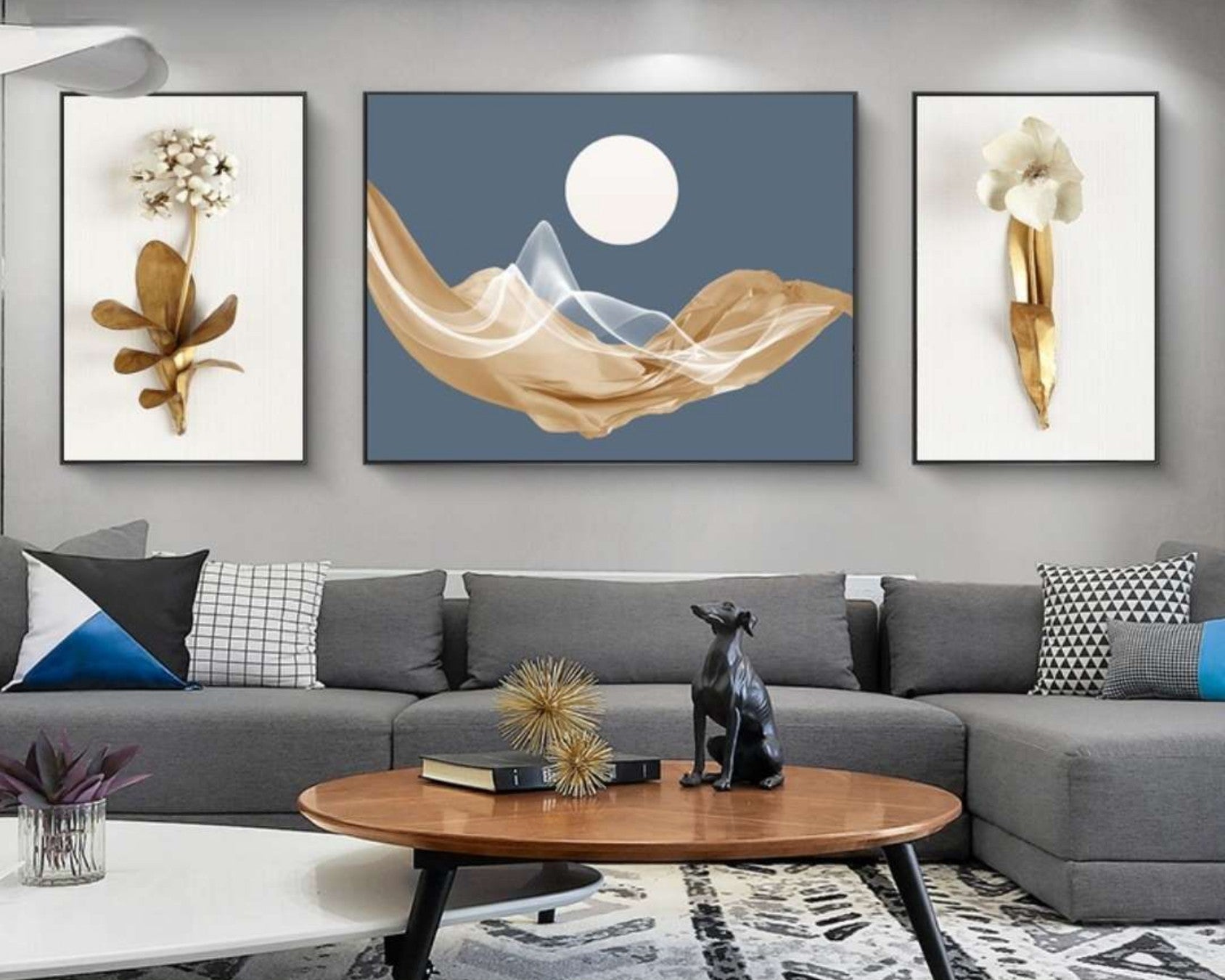 Modern abstract living room decorative painting light luxury atmosphere