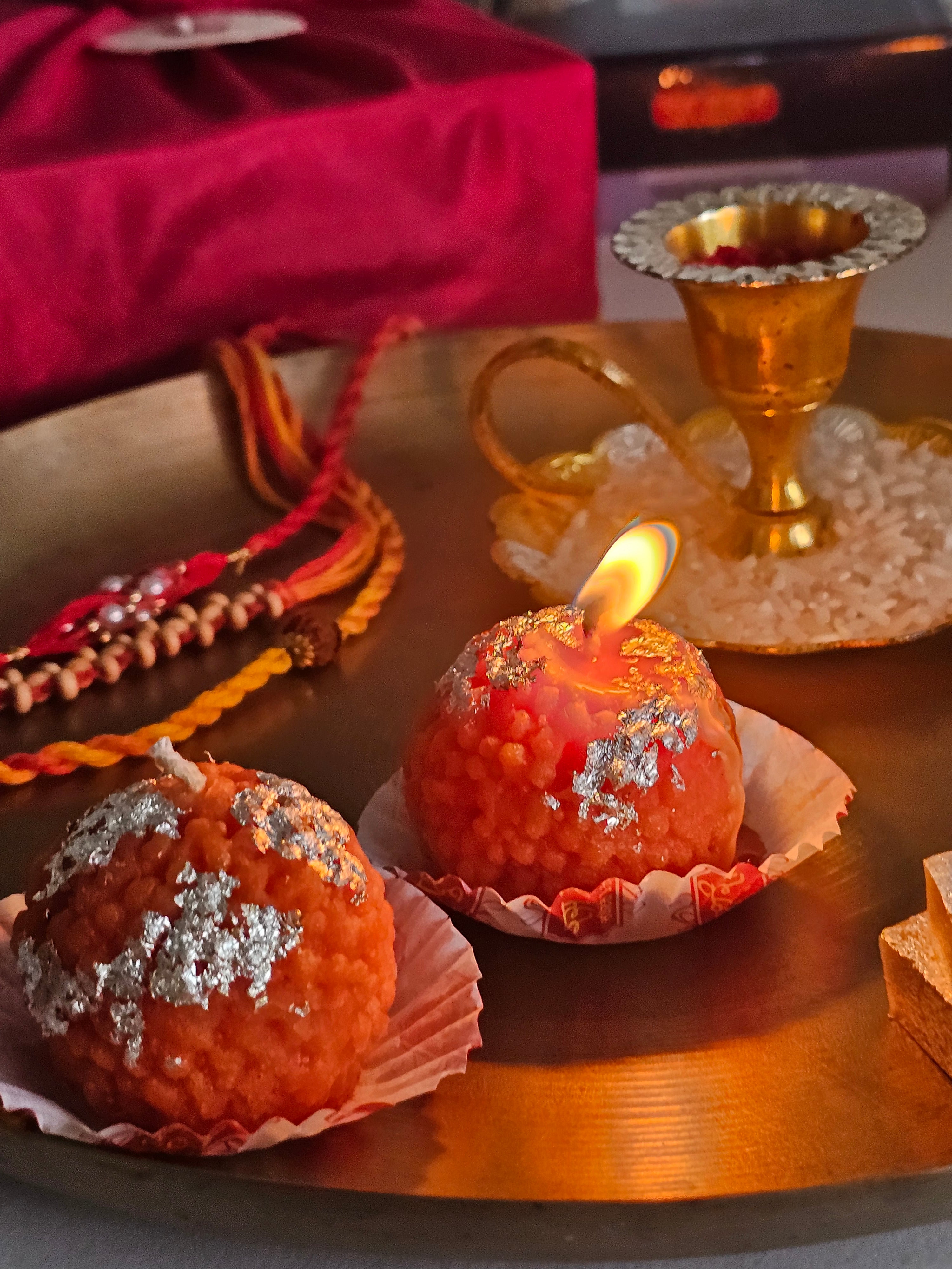 Delightful Motichur Laddu Candle