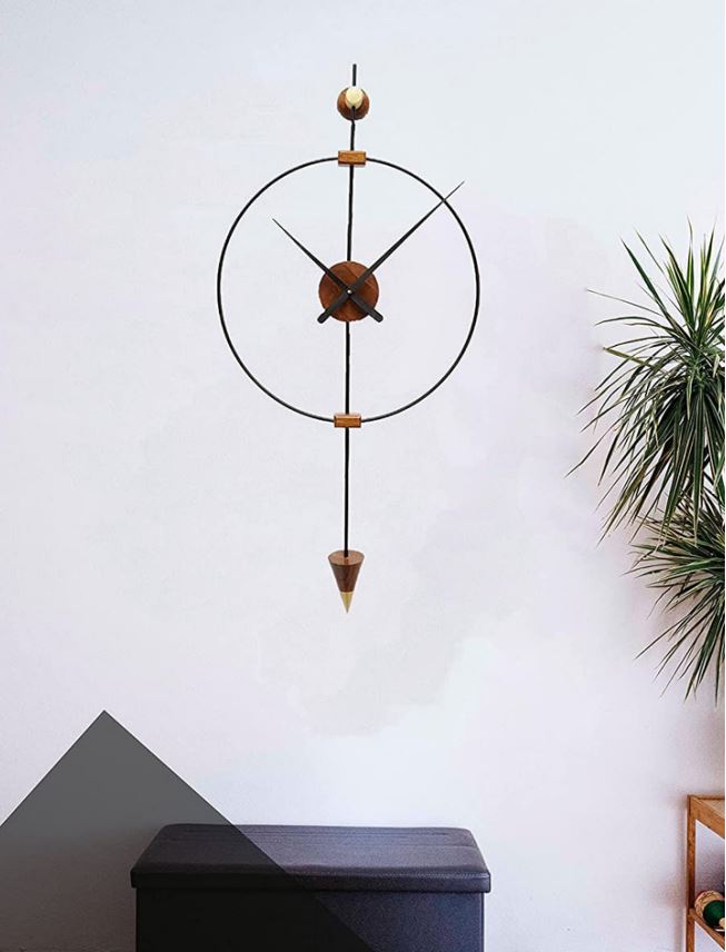 Black Analog Pendulum Wall Clock