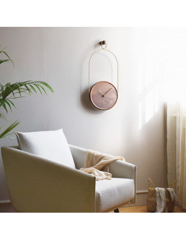 Vertical Style Oval Metal Case Analog Wall Clock