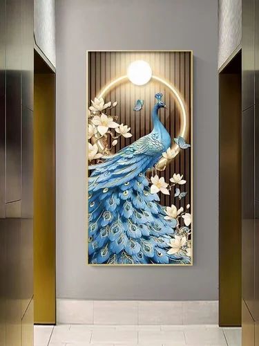 PEACOCK CRYSTAL LED WALL ART PIECE