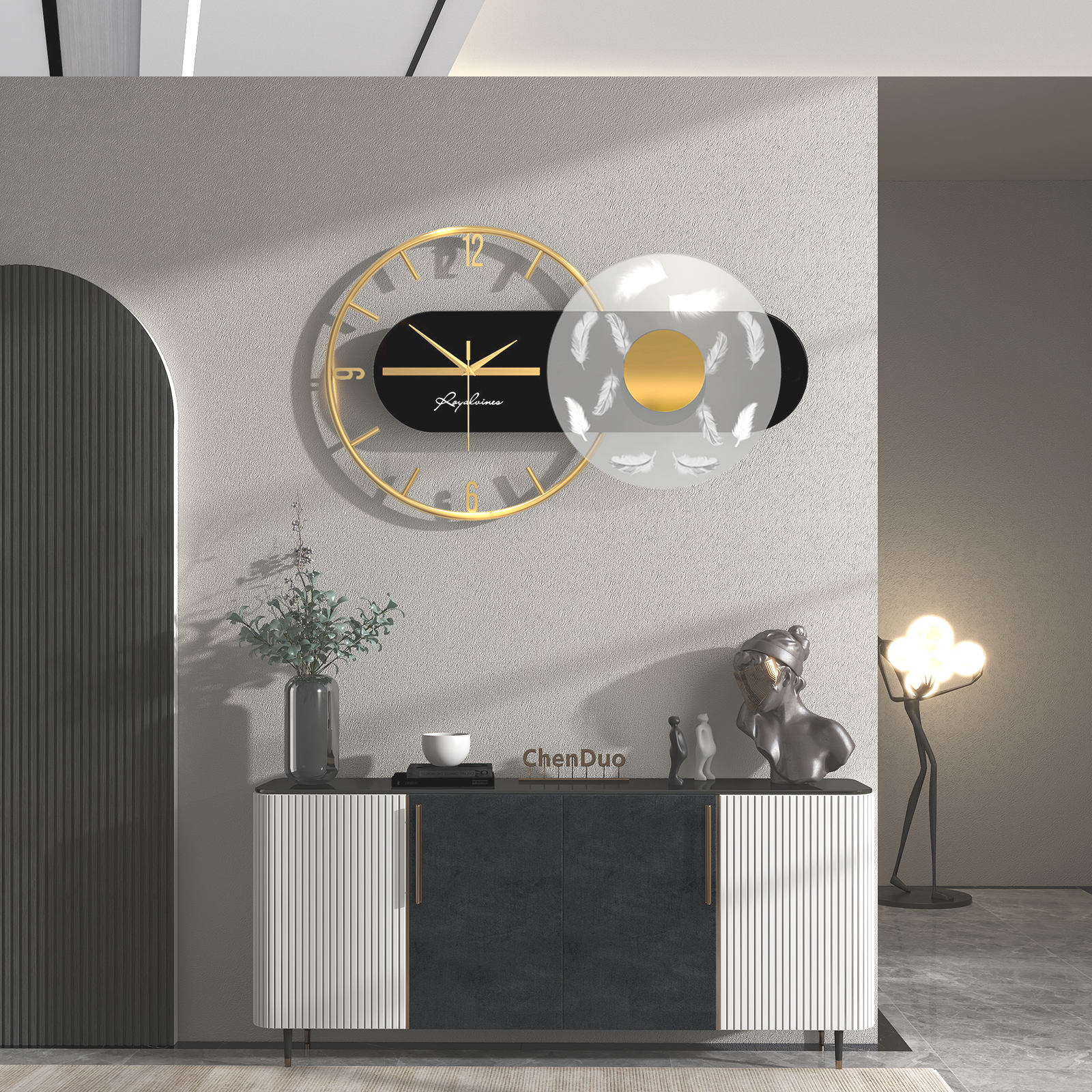 GEOMETRIC WALL CLOCK ART