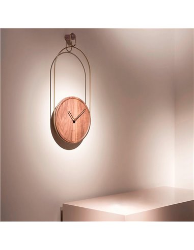 Vertical Style Oval Metal Case Analog Wall Clock