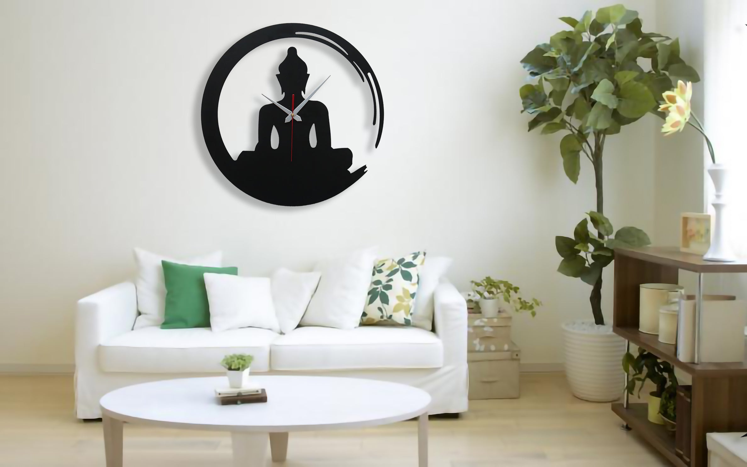 BUDDHA METAL WALL CLOCK ART