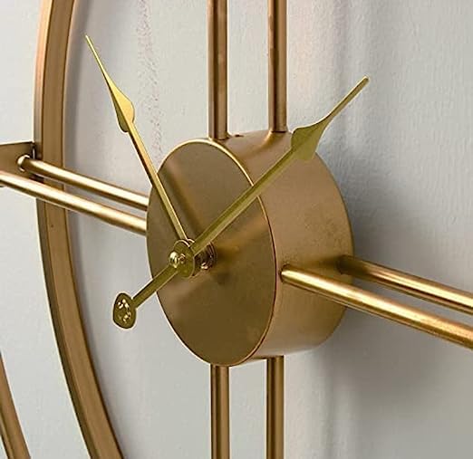 DOUBLE RING GOLDEN METAL WALL CLOCK