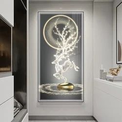 MOONLIGHT DANCING DEER LED CRYSTAL WALL ART PIECE