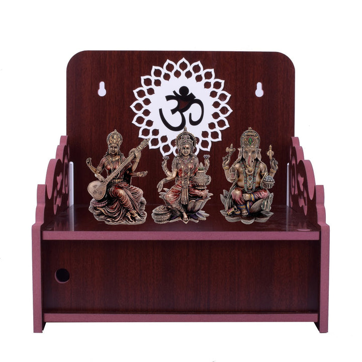 Beautiful Small Acrylic Wooden Temple For Home and office | Wall Hanging and Table top Home Mandir | Acraylic Om Design Temple | Decor Beautiful Wooden Temple with Acrylic Om Design