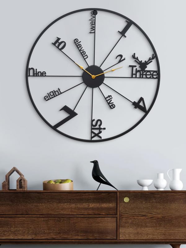 BEAUTIFUL BLACK METAL WALL CLOCK