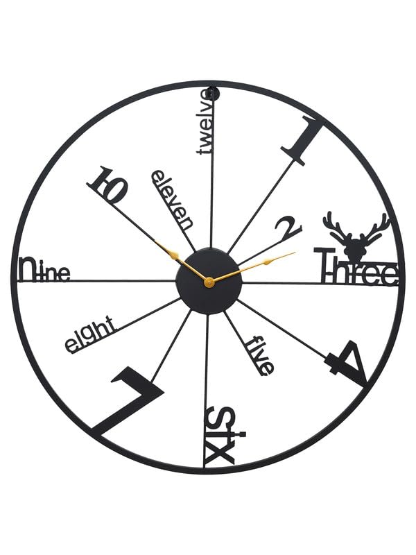 BEAUTIFUL BLACK METAL WALL CLOCK