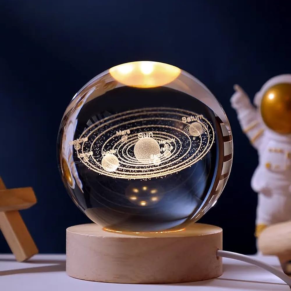 3D Galaxy Crystal Ball Night Lamp