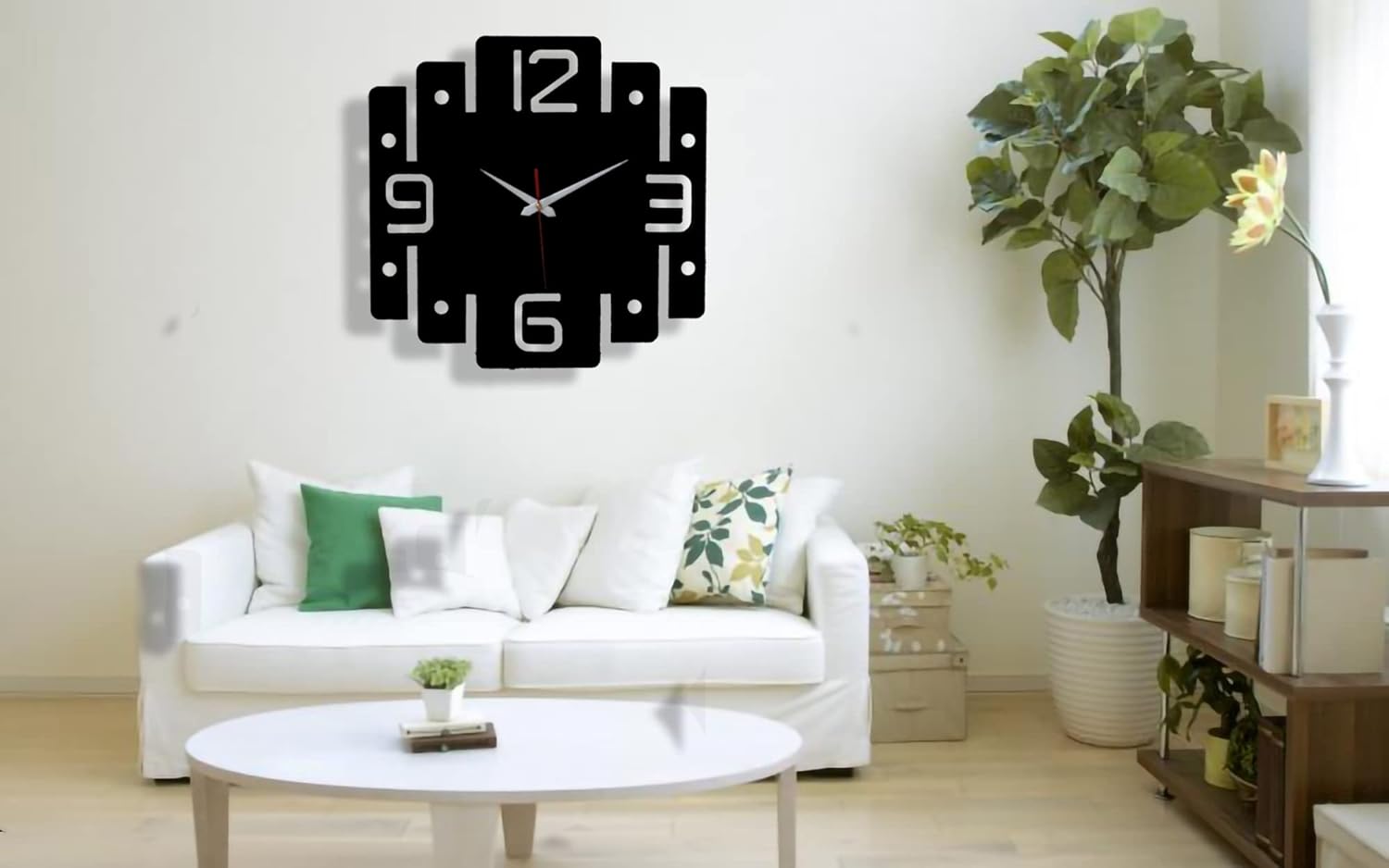 BLACK METAL SQUARE WALL CLOCK