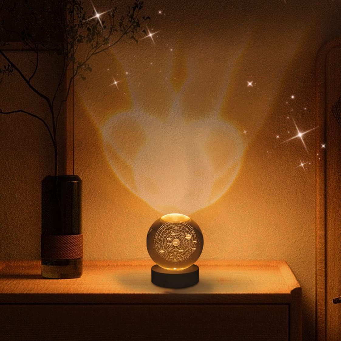 3D Galaxy Crystal Ball Night Lamp