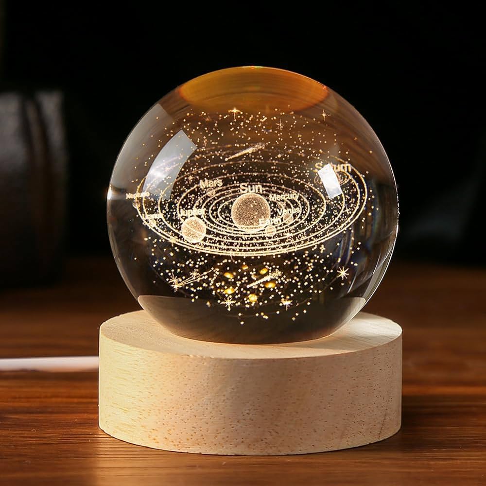 3D Galaxy Crystal Ball Night Lamp