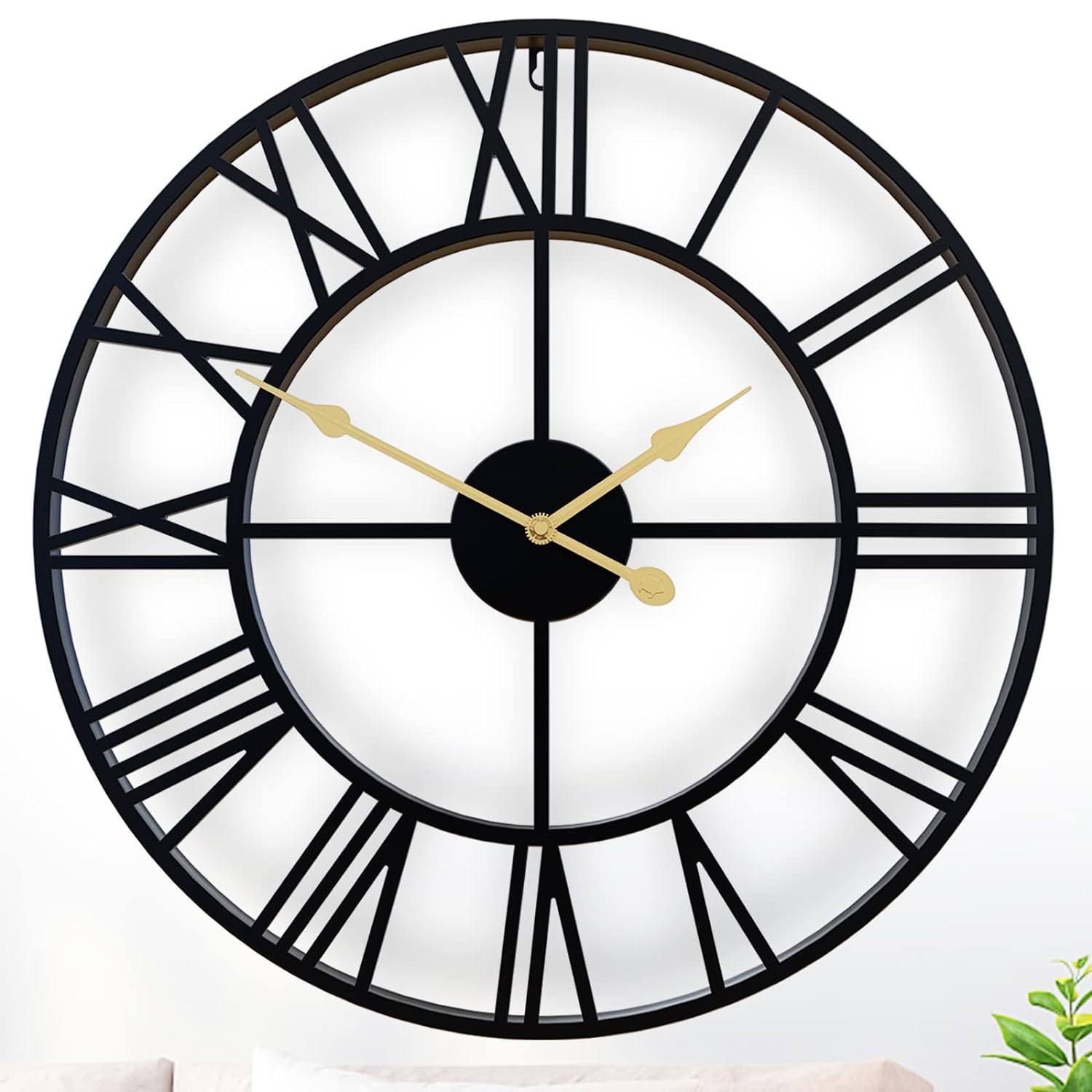 OVERSIZED ROMAN METAL WALL CLOCK