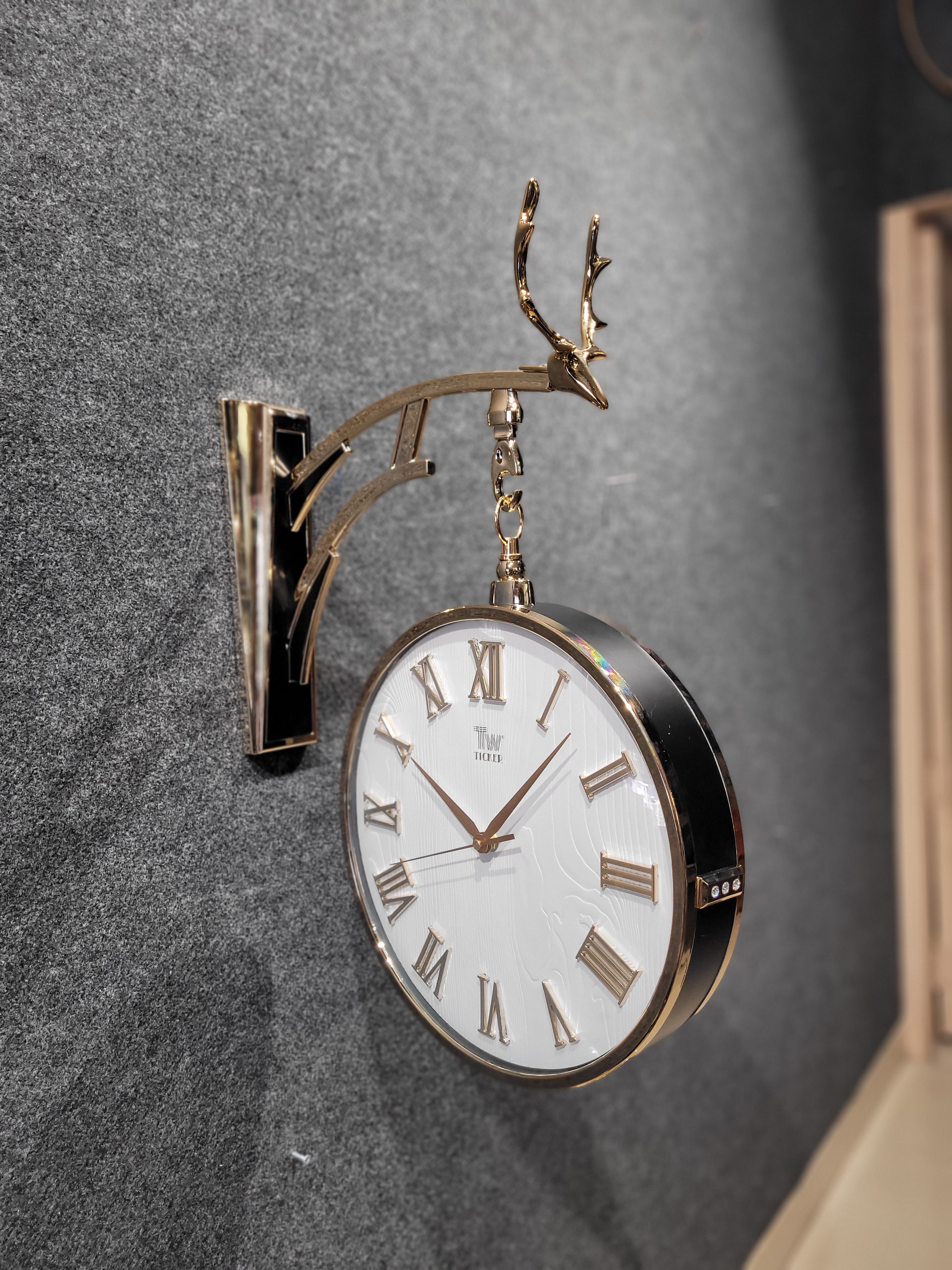 DOUBLE SIDE HANGING WALL CLOCK