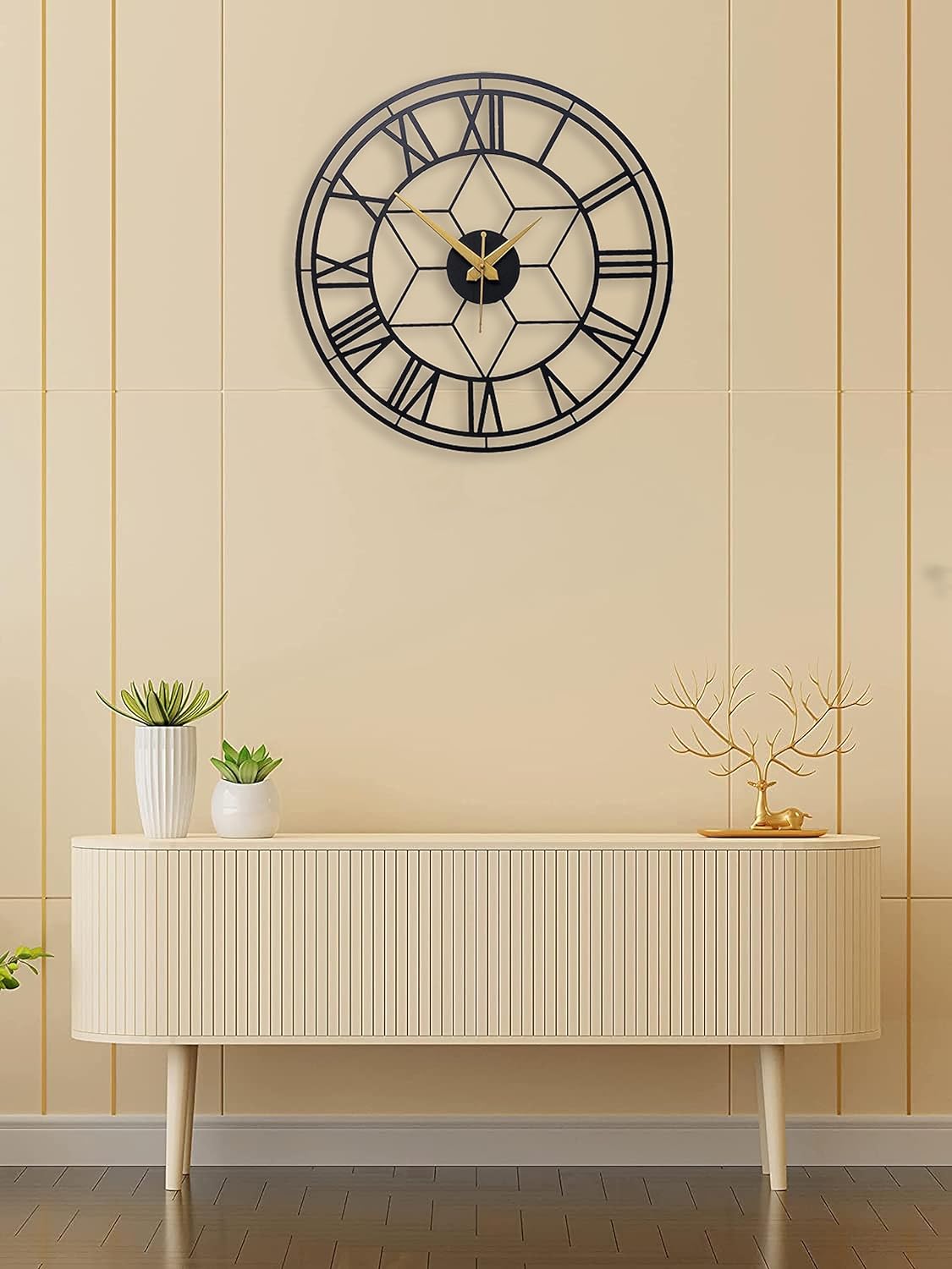 STAR ROMAN METAL WALL CLOCK