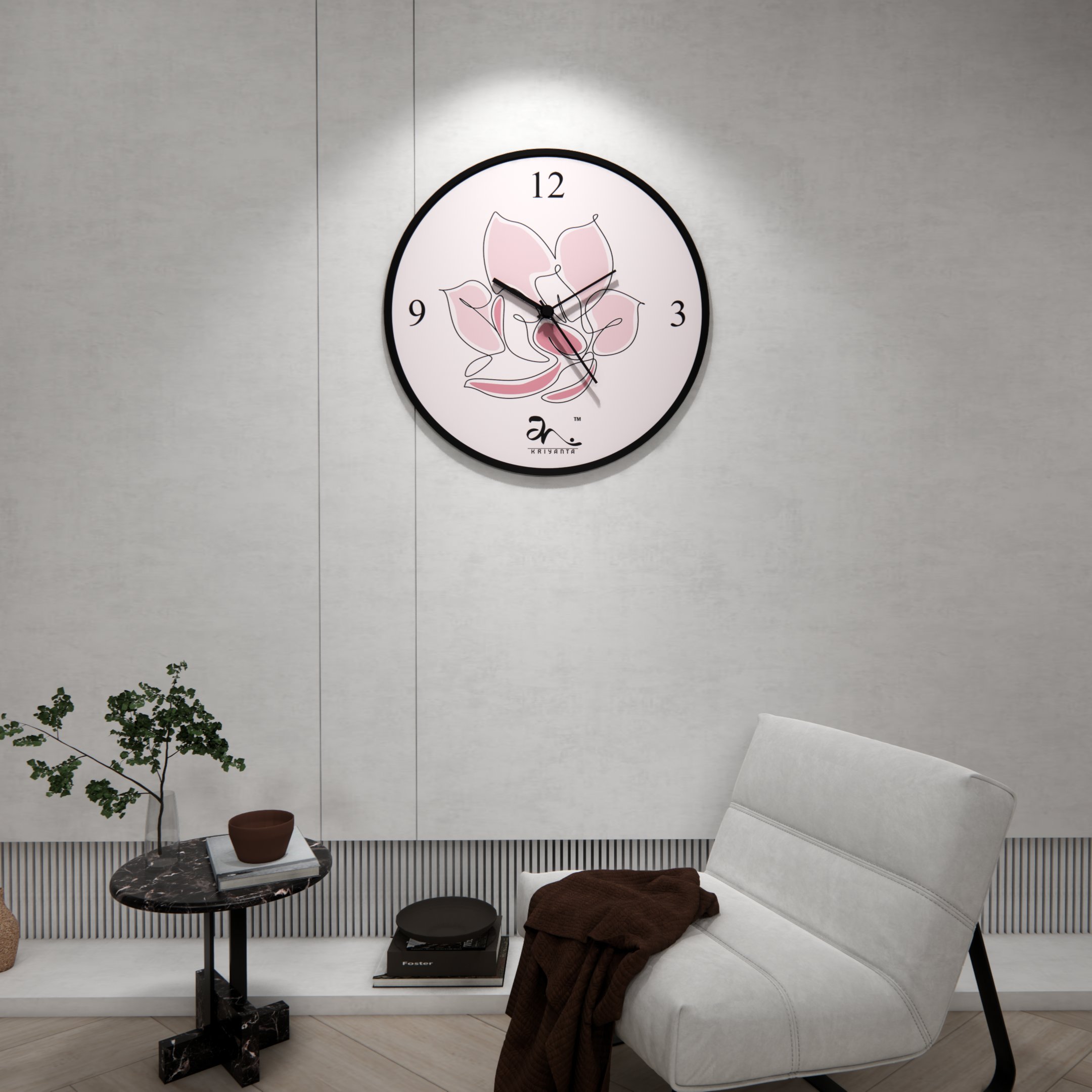 Blooming Serenity Wall Clock Art