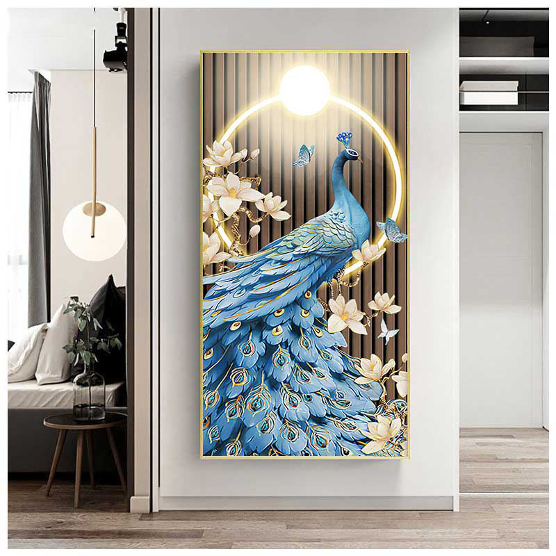 PEACOCK CRYSTAL LED WALL ART PIECE