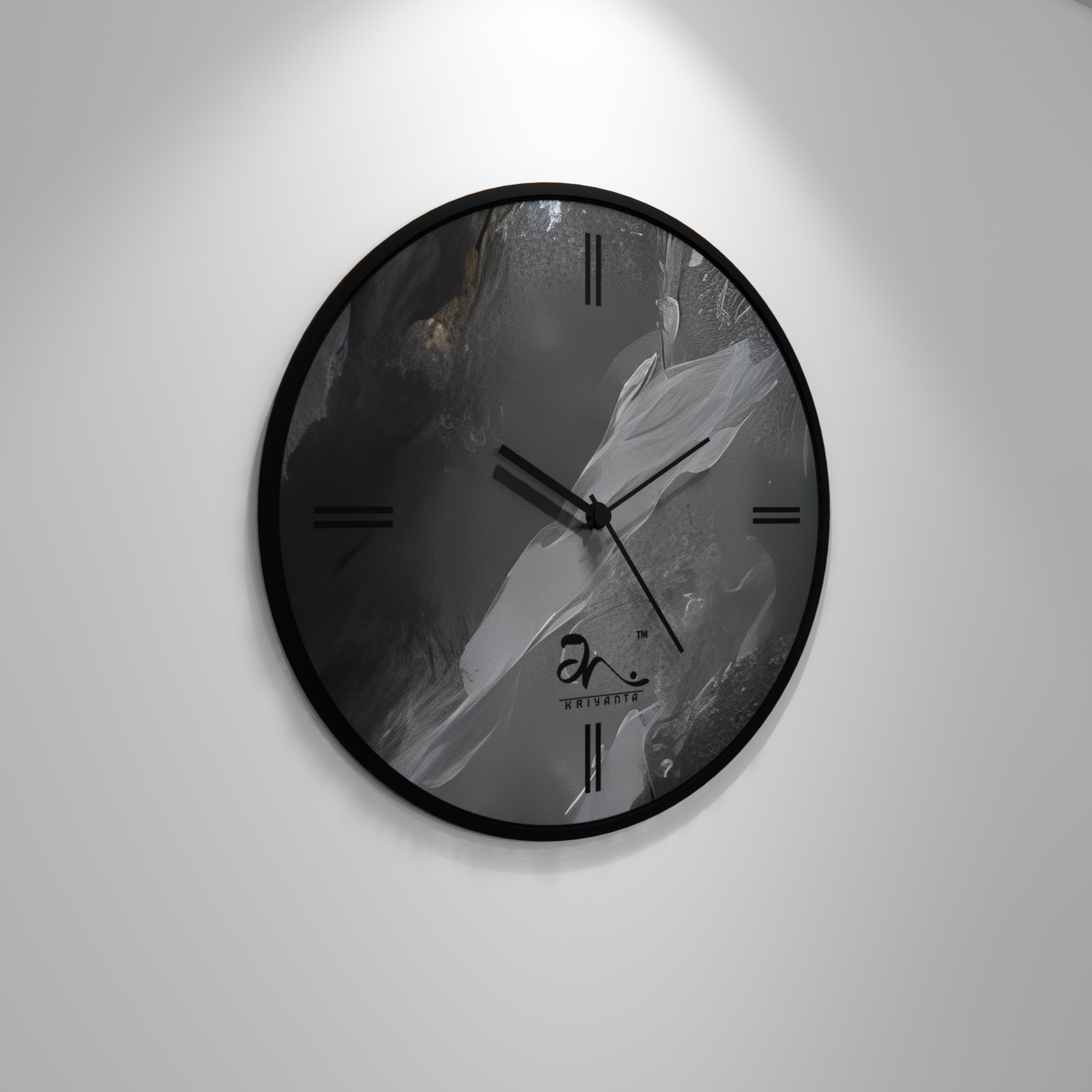 Stone Etched Wall Clock Art