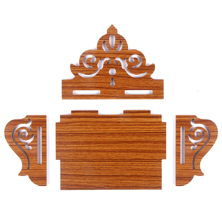 Brown Decorative Beautiful Wooden Temple for Home and Shop | Pooja Mandir for Home and Office/Wall Mounted Temple | Puja Stand